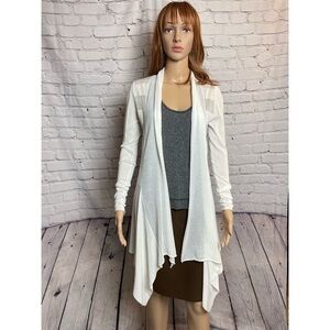 White + Warren Open Front Rayon Cotton Cardigan Size S